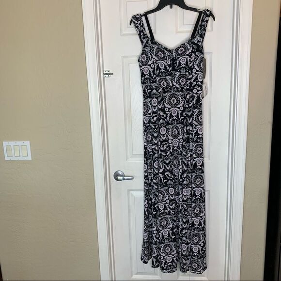 New York & Company X Eva Mendes Size Small Black, White, Green Maxi Dress - Picture 1 of 13